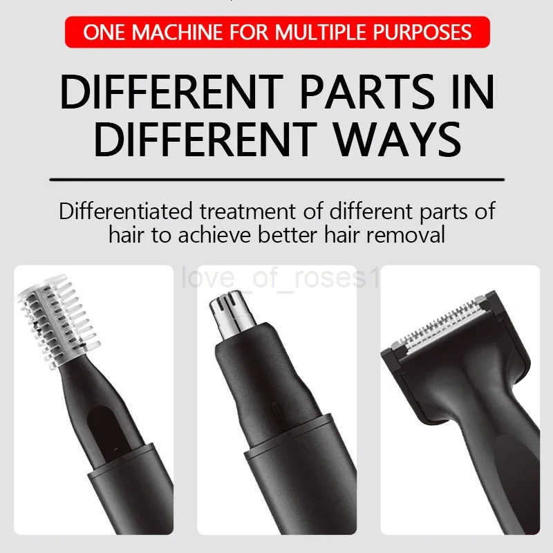 XMSJ 3in1 Mens Electric Nose Hair Trimmer LED Display Portable Painless Tshape Rechargeable Sideburns Eyebrows Beard Trimmer Z251030