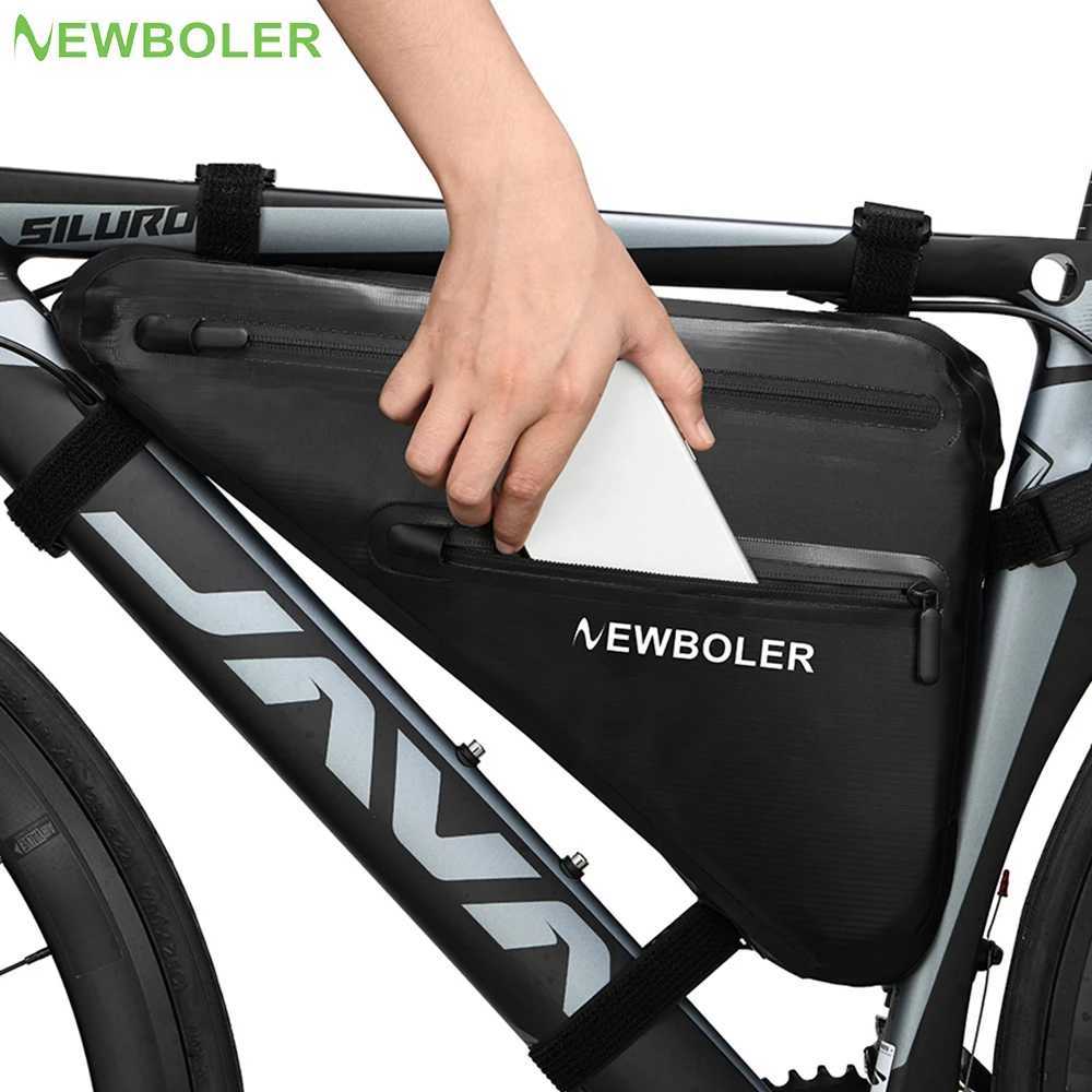 NEWBOLER Bike Bicycle Bag Front Tube Frame Handlebar Waterproof Cycling Bags Triangle Pouch Frame Holder Bicycle Accessories H251029