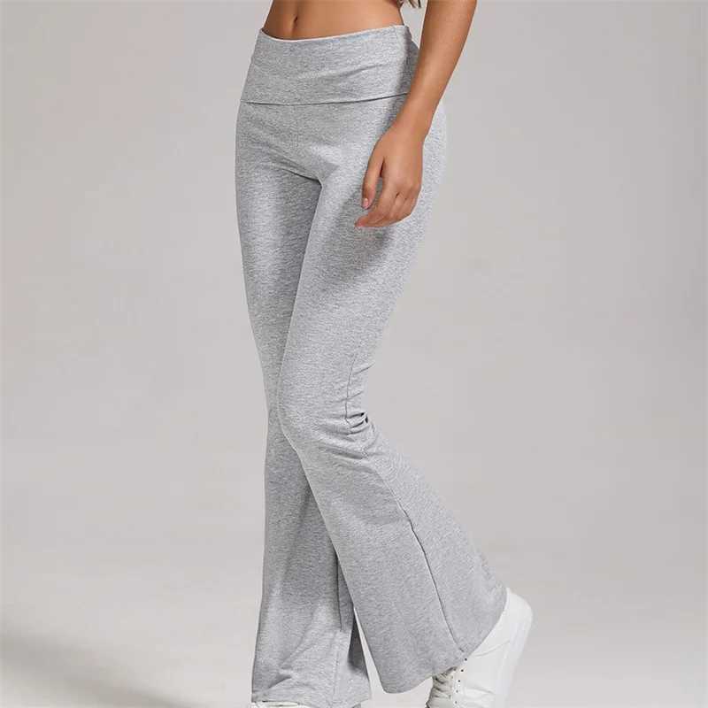 SVEIC Yoga Pants Flare Leggings Sports Fitness Turn Over Waist Leggings Workout Wear Trousers Running Training Gym Woman Clothes J251030