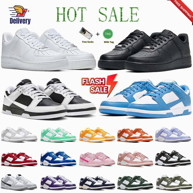 2025 free shipping Men Women Running Shoes Flat Sneakers Lows Skateboard Pandas Low white Shoe Photon Dust University Fog Triple Designer Mens Trainers