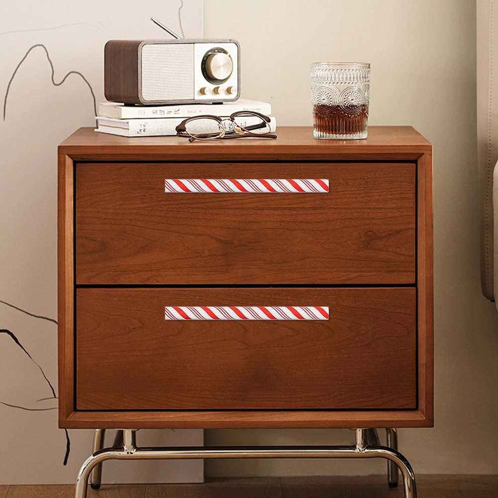 2Pcs Christmas Peppermint Knob Covers Decorative Cabinet Dresser Pulls Creative Door Handle Covers for Christmas Home Decoration C251030