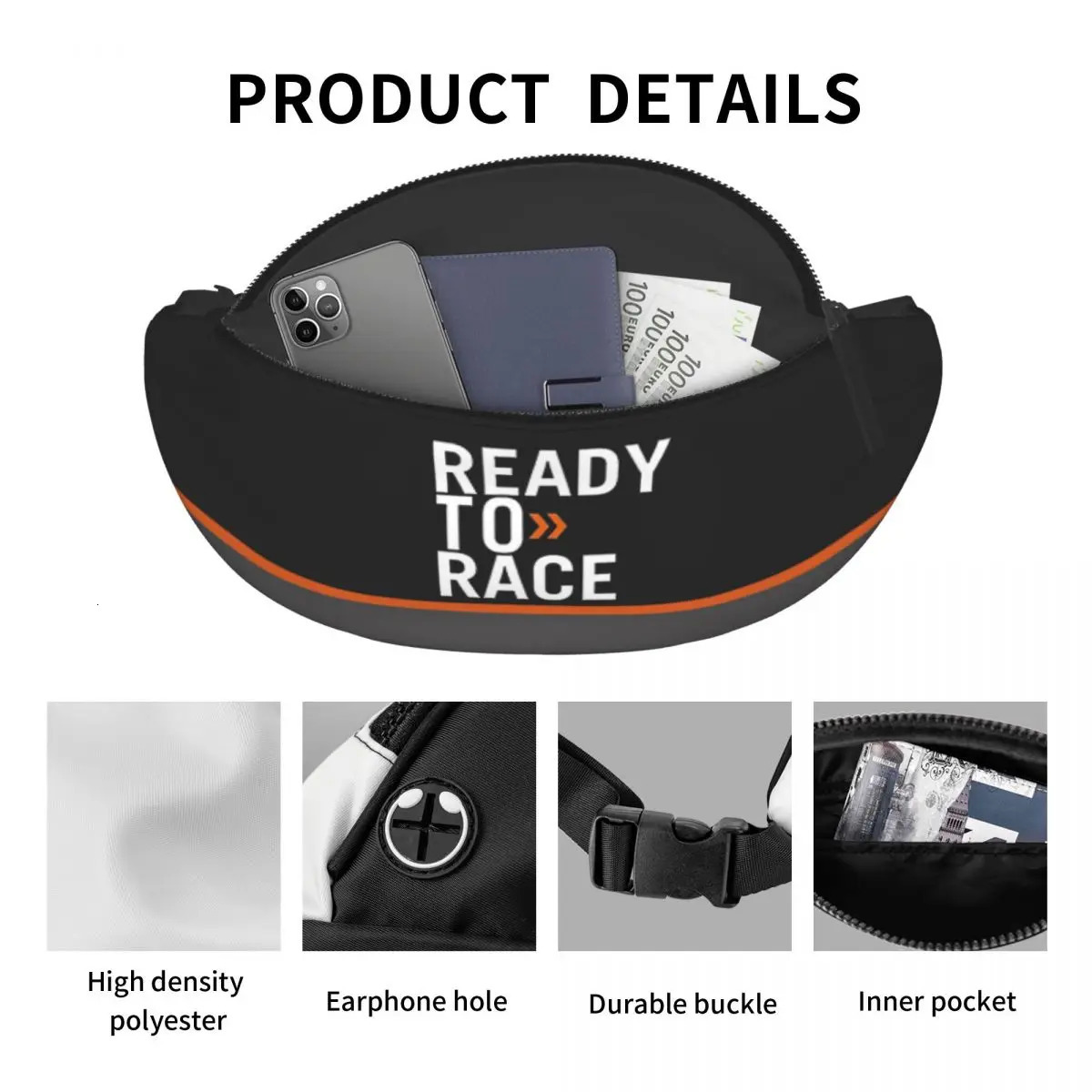 Cool Ready To Race Fanny Pack for Running Women Men Enduro Cross Motocross Bike Life Crossbody Waist Bag Phone Money Pouch 251021