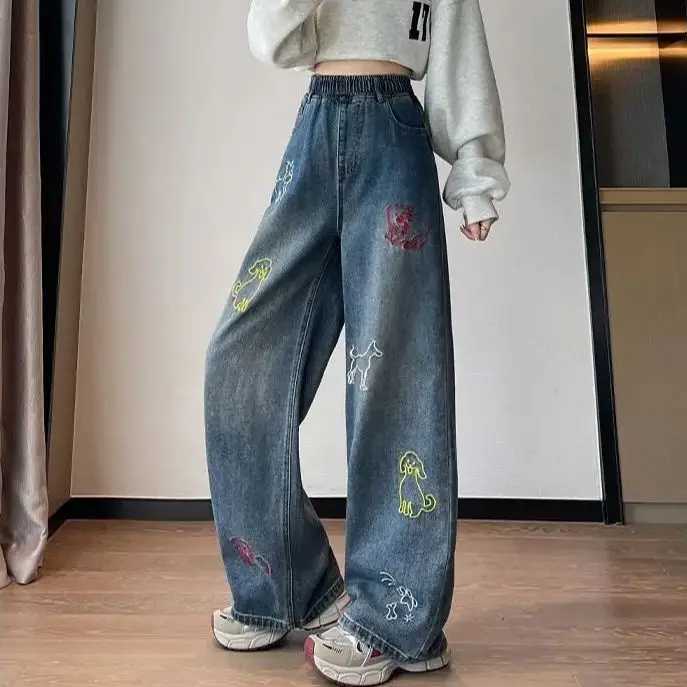 Plus Size Womens StraightLeg WideLeg LooseFit HighWaisted Slimming Jeans AutumnWinter Plus Size Clothing Printed Cute Soft J251030