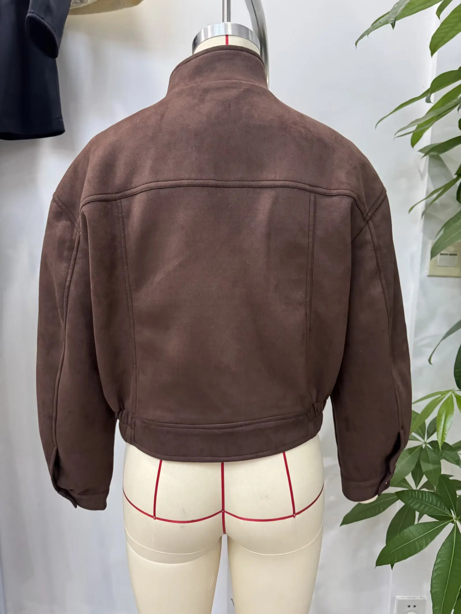 European and American style 2025 autumn suede retro fashion stand collar versatile jacket 251015