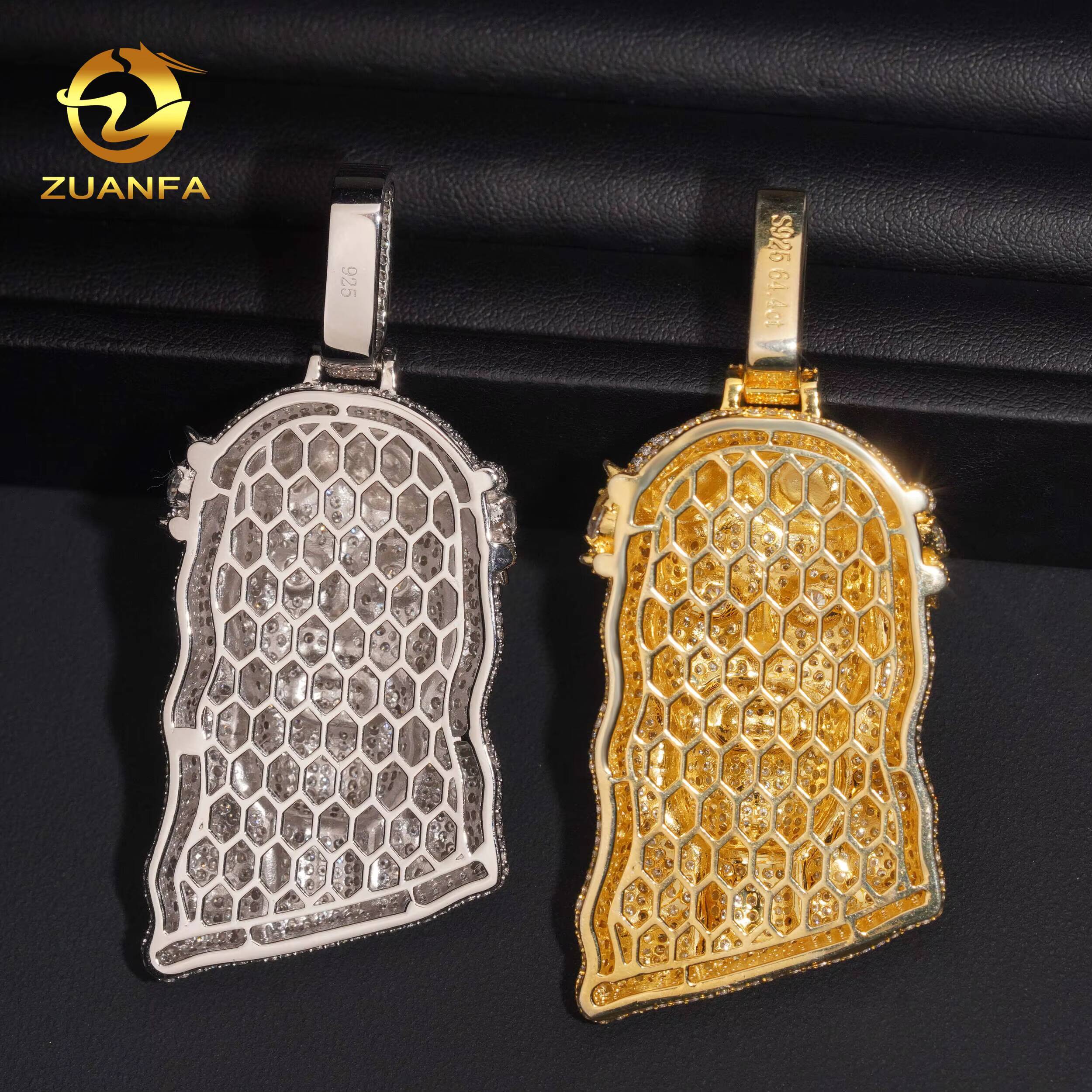 Jesus Moissanite Pendant Hip Hop Iced Out Design 925 Sterling Silver Gold Plated Pass Diamond Test Moissanite Jesus Pendant