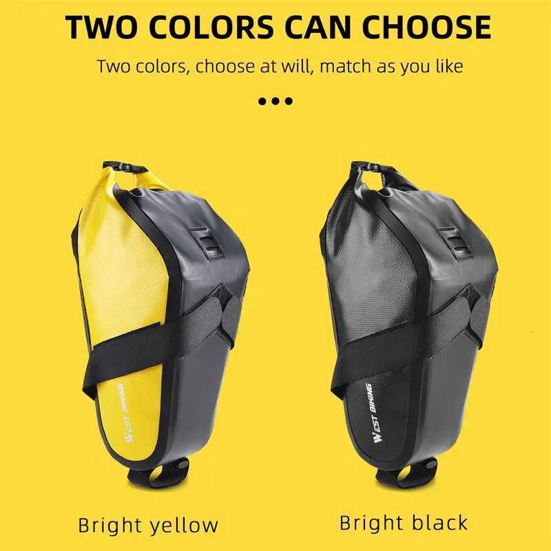 WEST BIKING Waterproof Saddle Bag Tools Storage Rear Seat Tail Bag 23L MTB Road Bicycle Roll Closure Pouch Cycling Accessories H251029