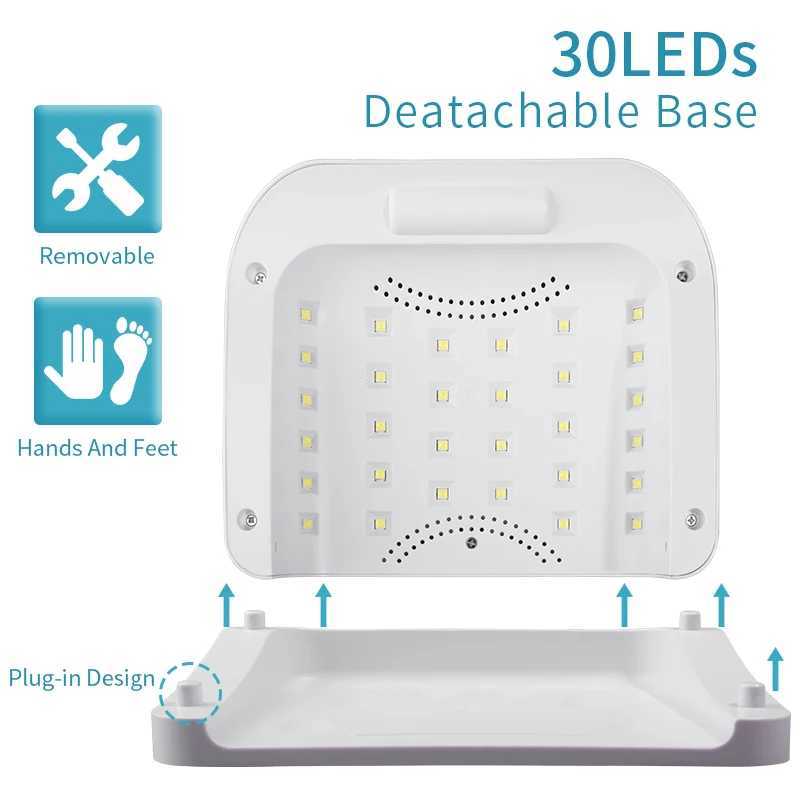 Led Lamp For Nails Uv Nail Drying Gel Manicure Cabin Polish Dryer 120W Light Dryers Wireless Cordless Rechargeable L251030