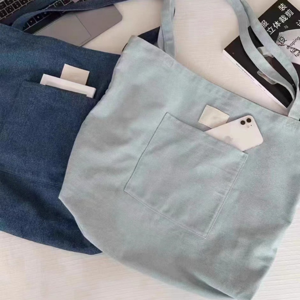 Large Soft Denim Tote for Everyday Use - Stylish & Spacious
