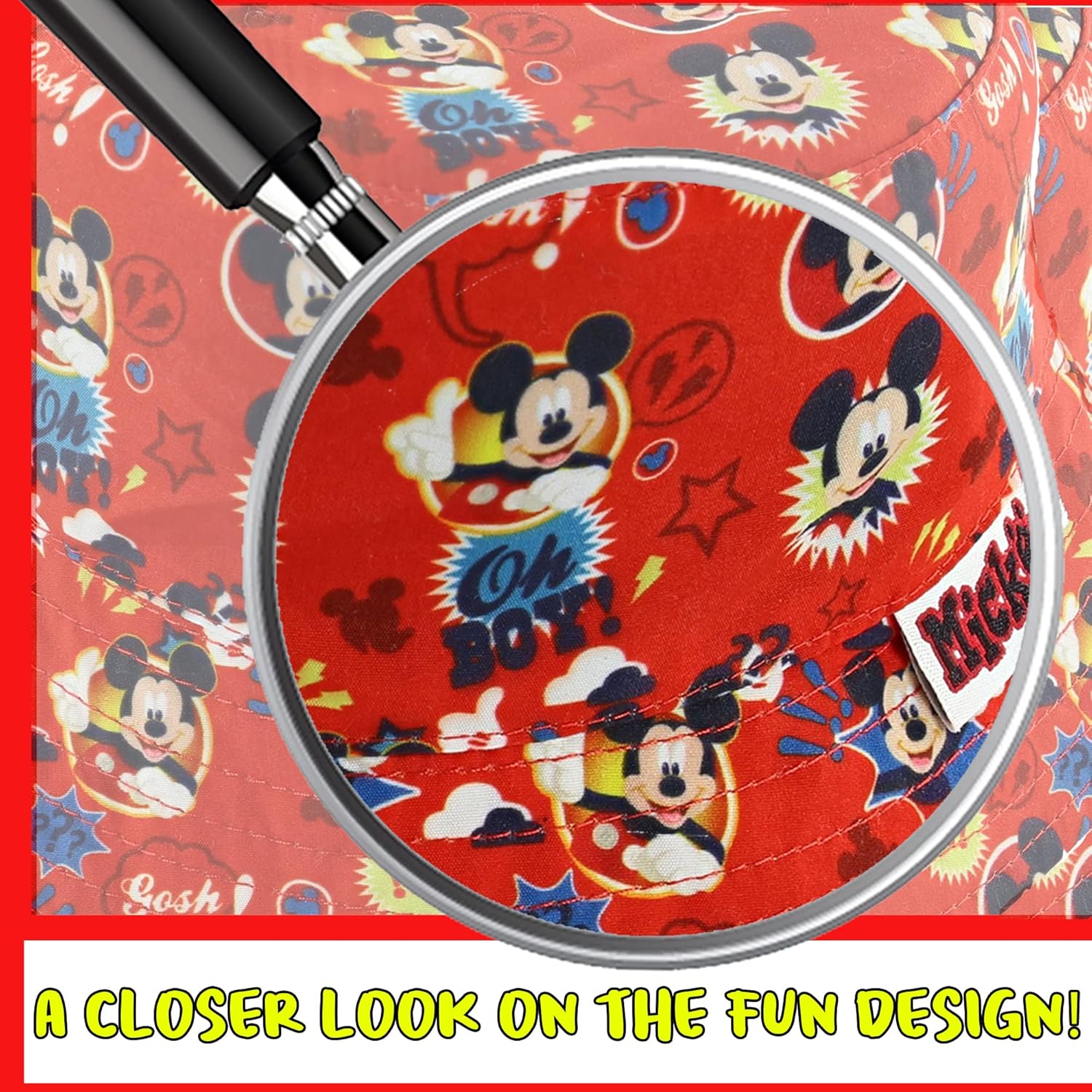 Mickey Mouse Bucket Hat Boys Girl Outdoor Cap Disney Red Sunhat Fashion Hats Cartoon Caps