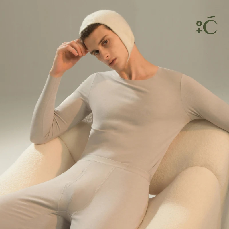 SUJIIN Thermal Underwear Set for Women Men Winter Crew Neck Thermals Tops Couple Long Johns AntiStatic Set Woman 2 Pieces 251030