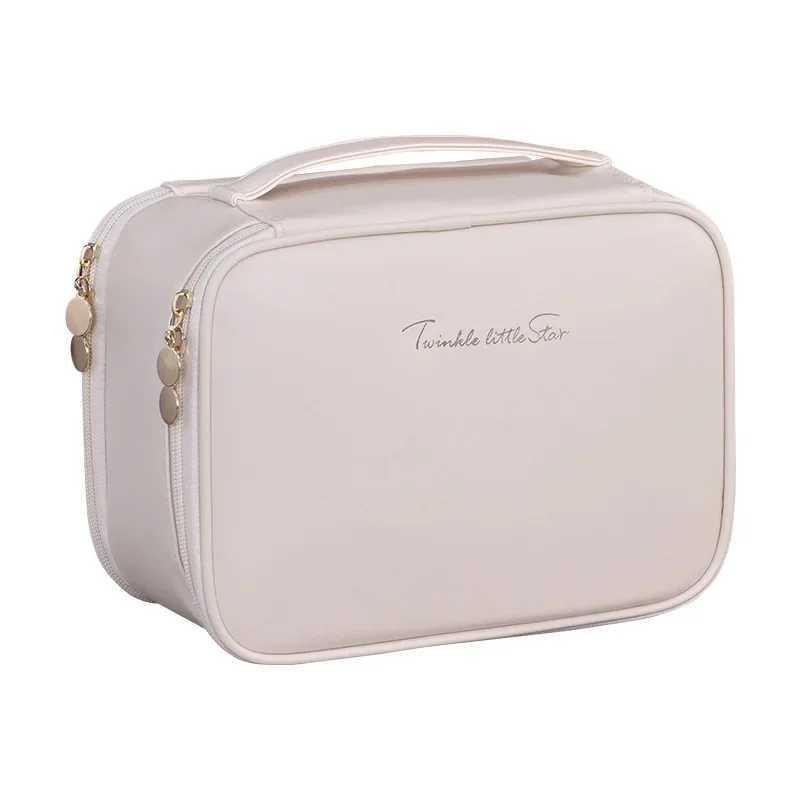 Doublelayered Luxury cosmetic bag portable partition jewelry storage bag Large Capacity travel essential cosmetics organizer J251115