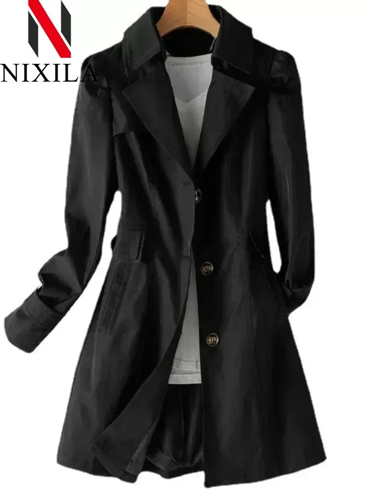 Spring Autumn Casual Windbreaker Version of The Long Windbreaker Top Korean Fashion Ladies Coats Jackets Women Trench Clothing 251030