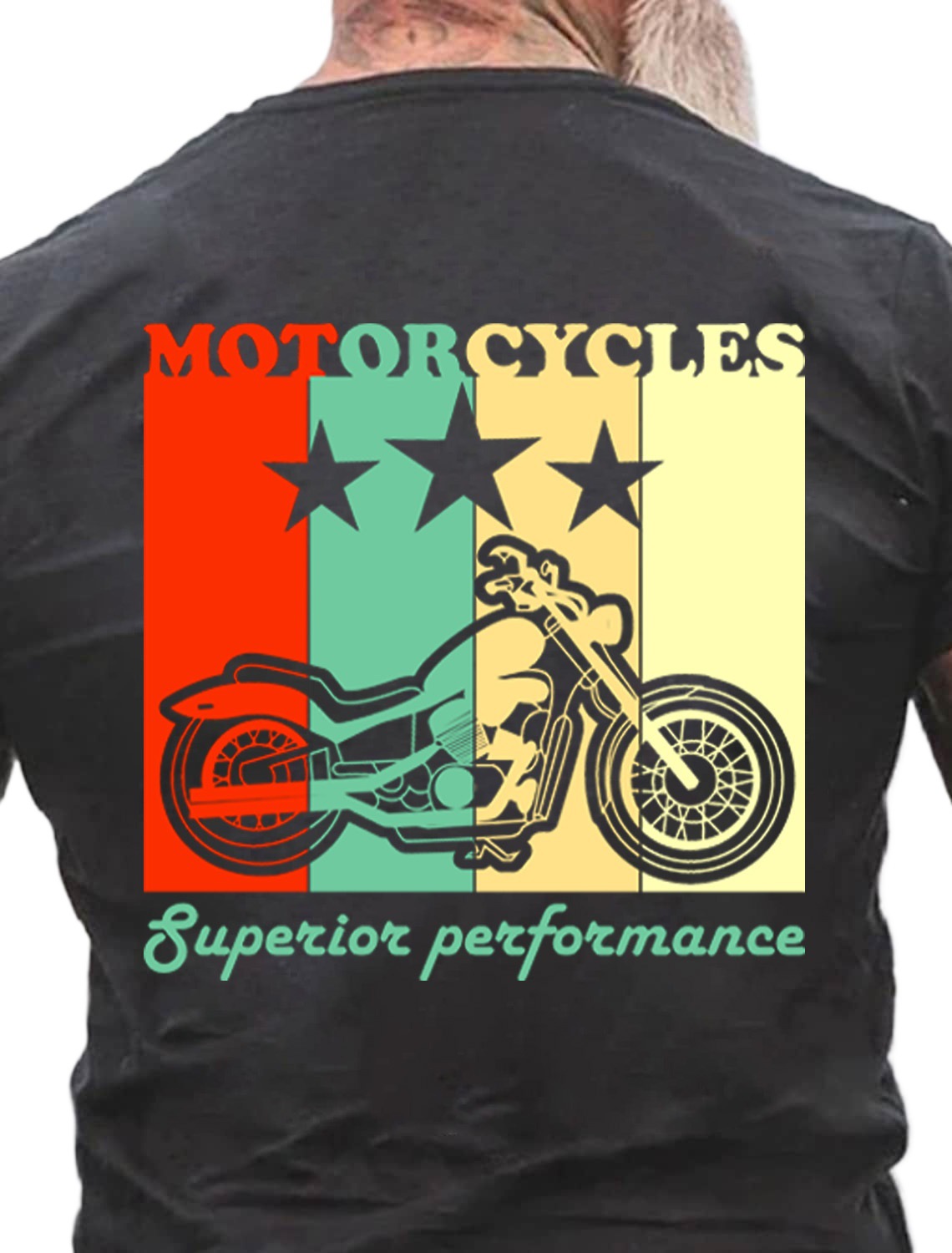 European and American Oversized MOTORCYCLES Letter Print Men's Cotton Summer T-Shirt - TT7071