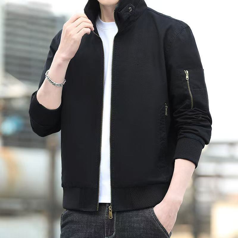 Spring And Autumn New Workwear Jacket Men's Pure Cotton Jacket Loose Large Size American Designer Coat Pilot Lapel Casual Jacket