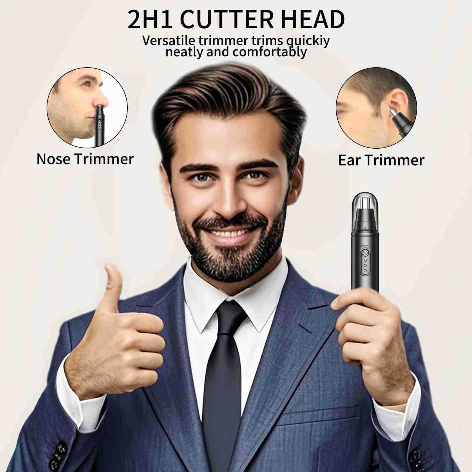 Electric Nose Hair Trimmer Portable Nose Ears Hair Eyebrow Trimmer for Men Rechargeable Painless Clipper Z251030
