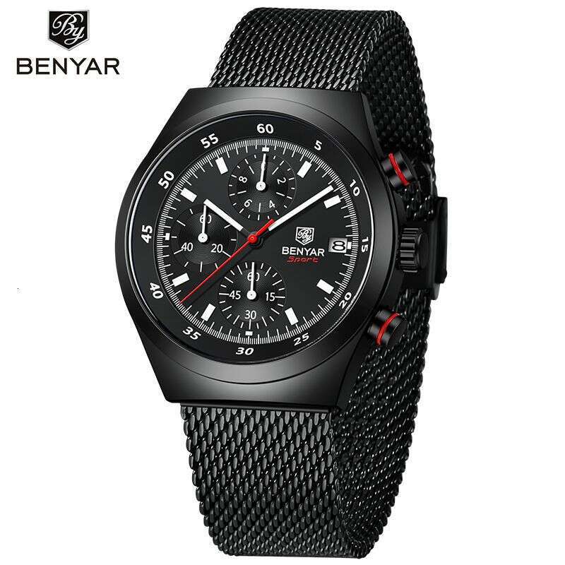 BENYAR Chronograph Calendar Luminous New Fashion Business Men's Simple Quartz Watch BY-5200