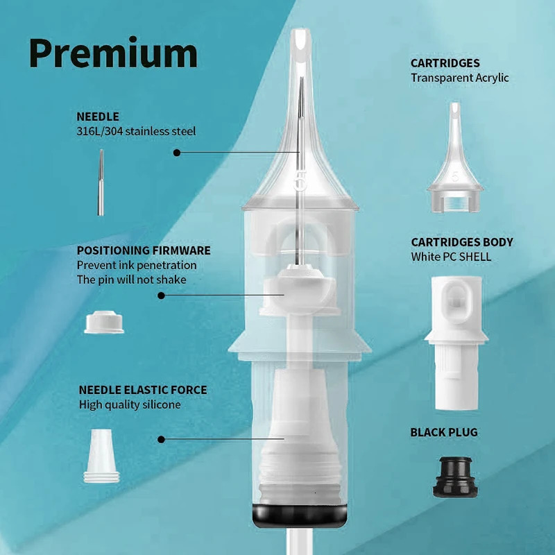 Tattoo Cartridge Needles RS RL RM Disposable Sterilized Safety Tattoo Needle for Tattoo Machines Permanent Makeup Supplies 20pcs 251027