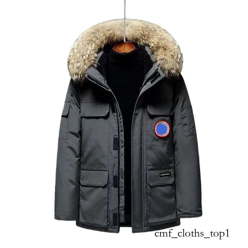 Canada Jacket Outdoor windproof down canadian jacket for both men and women! Large fur collar canda jacket workwear design: Thickened for long-lasting war 20e