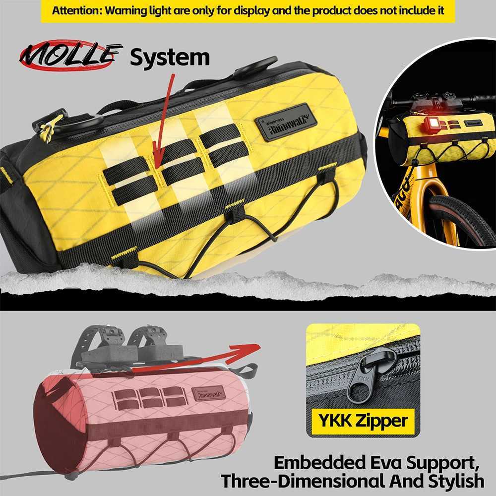 Rhinowalk Bike Handlebar Bag Splashproof Bicycle Front Tube Bag Stable Cycling Phone Storage Bag With Elastic Band Summer H251029