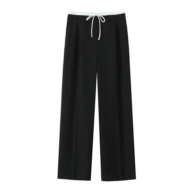 winter jacket women SIYANG Women Fashion Vintage Solid Straight Side Zipper Drawstring Casual Trousers Spring New Female Wide Leg Pants