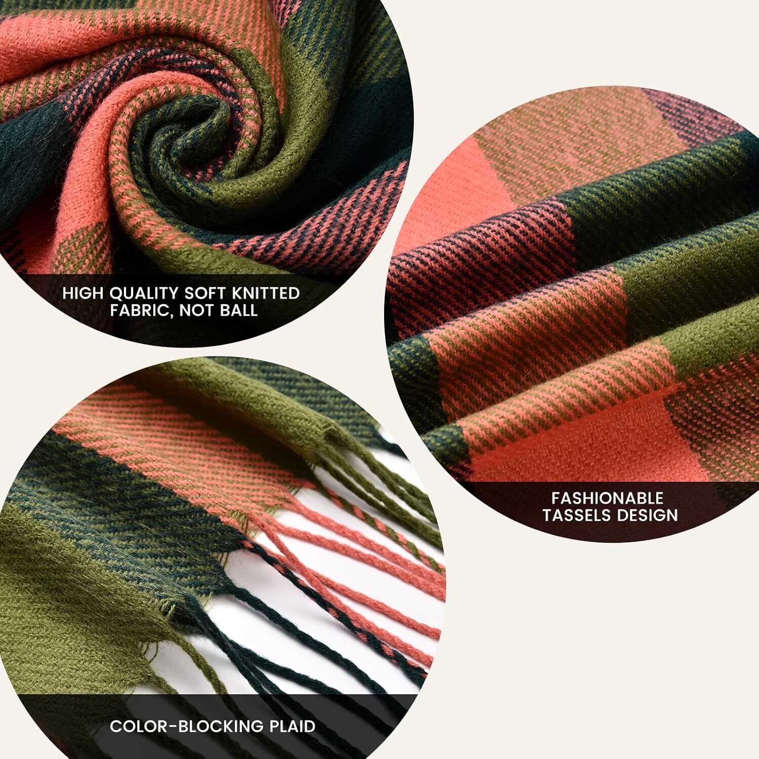 Custom Scarf for Women Women's Fall Winter Scarfs Cashmere Feel Blanket Scarf Classical Scottish Checked Long Shawl Wraps Christmas gifts