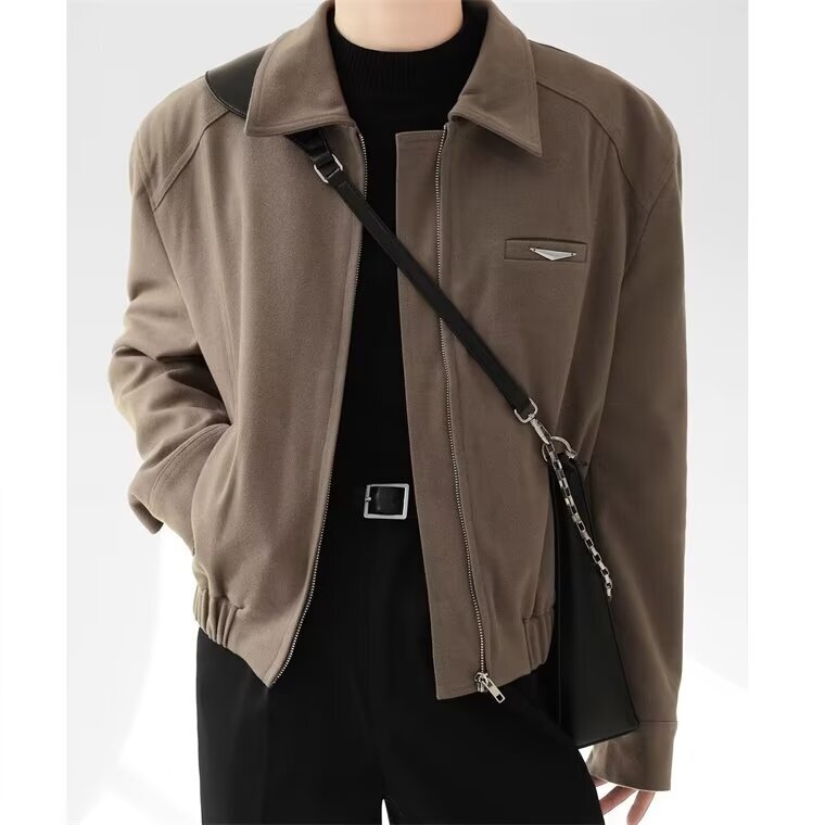 Cleanfit Korean Style Short Executive Jacket High Street Trendy Designer Coat Men's Coat Autumn Winter Fashionable High-end Lapel Top