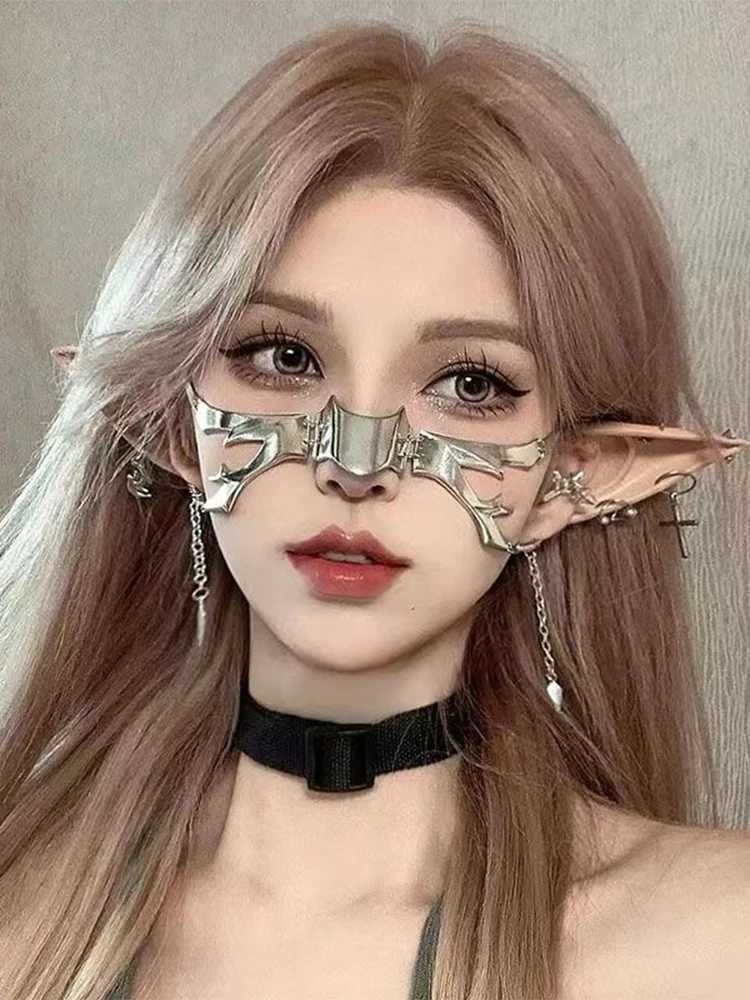 2023 New Mechanical Bloodblade Power Earpiece Cyberpunk Alien Face Costume Halloween Mask Lip Ring For Men And WomenW251029