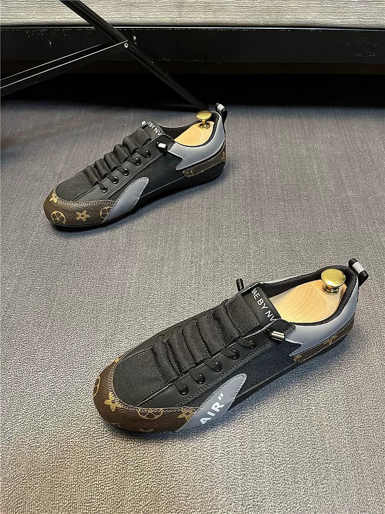 Free shipping new low cut fashionable printed casual shoes for men trendy and versatile one foot board shoes white and black 38-44