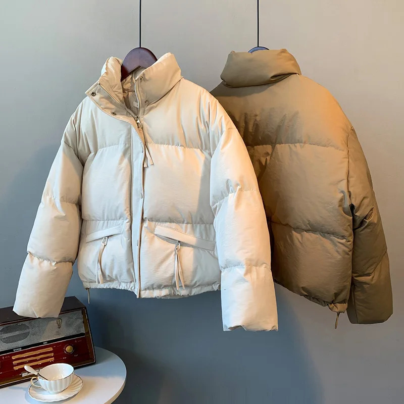 EVNISI Casual Women Loose Thicken Jacket Button Up Solid Warm Bread Clothing For Women Puffer Jackets Autumn Cardigan Coat 251030