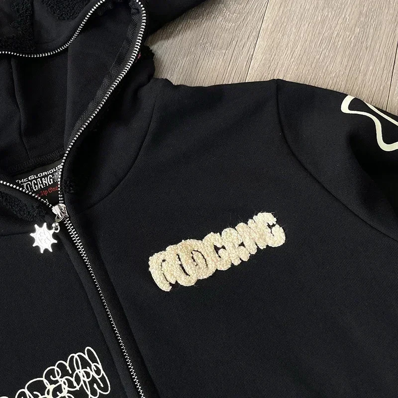 Glo Gang The Glory Full Zip Drink embroidered cartoon zipper hoodie 251028
