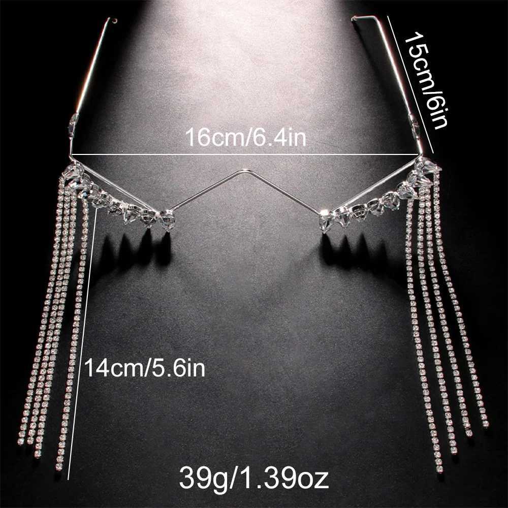 Fashion Rhinestone Long Tassel Eyeglass Frame for Women Face Accessories Unique Frame Glasses Hanging Shiny Eye Jewelry Hot SaleW251029