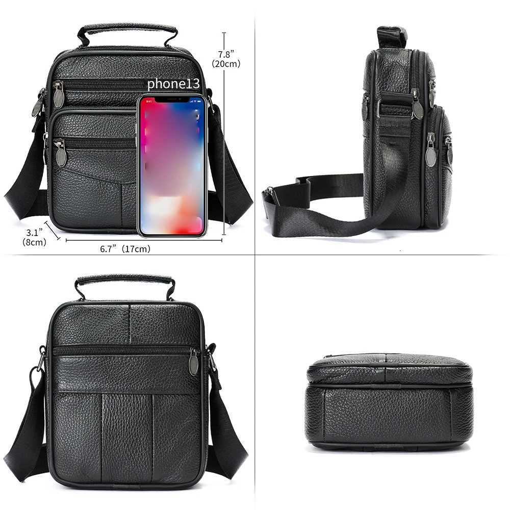 WAL Genuine Leather Shoder Bags Casual Small Handbags Purse Black Messenger Bags 6107 Y251011