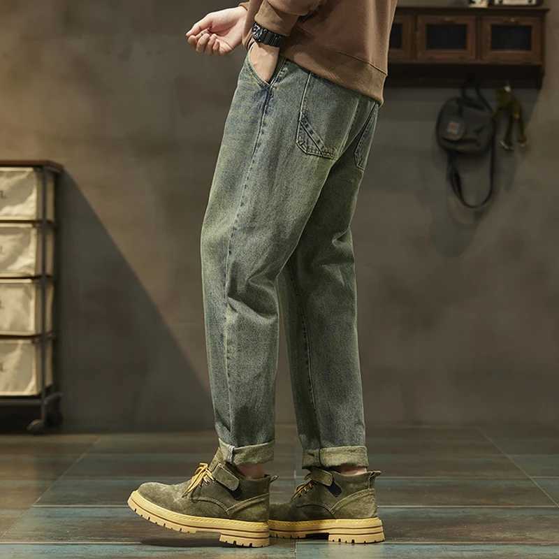 New Mens Loose Harem Pants Retro Fashion Casual Straight Jeans High Quality Cotton Teen Street Hip Hop Denim Pants J251030