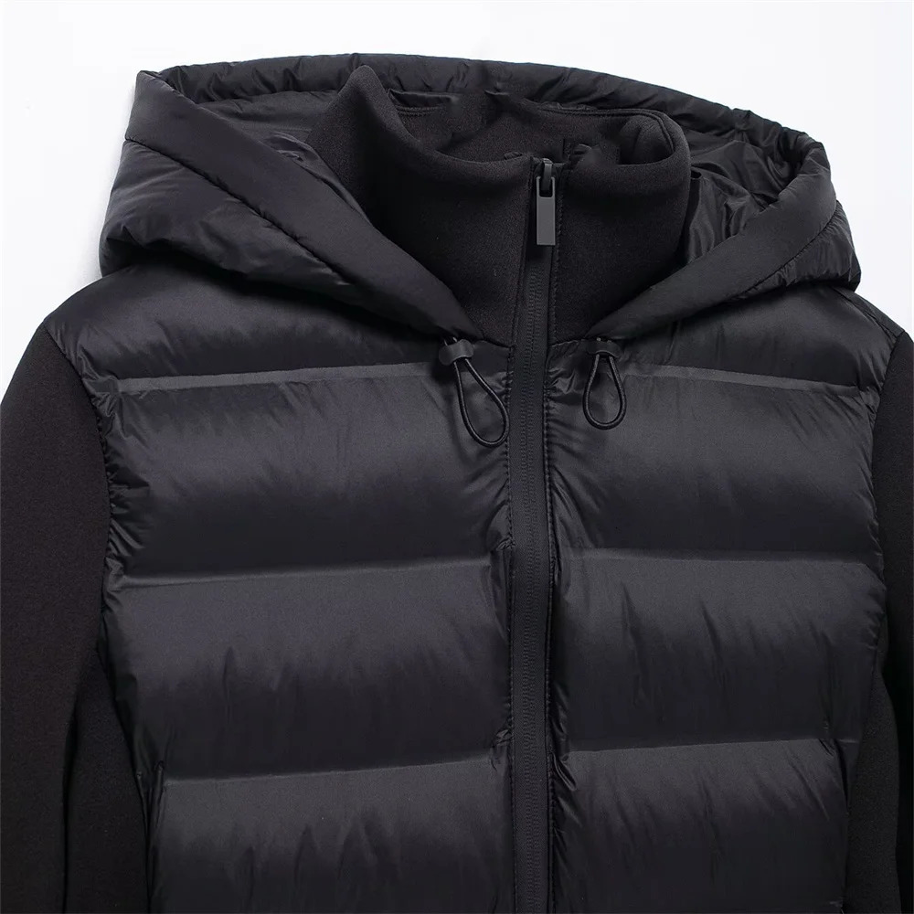 slim fit zipper hooded short warm jacket autumn and winter product long sleeved solid color womens cotton jacket 251030
