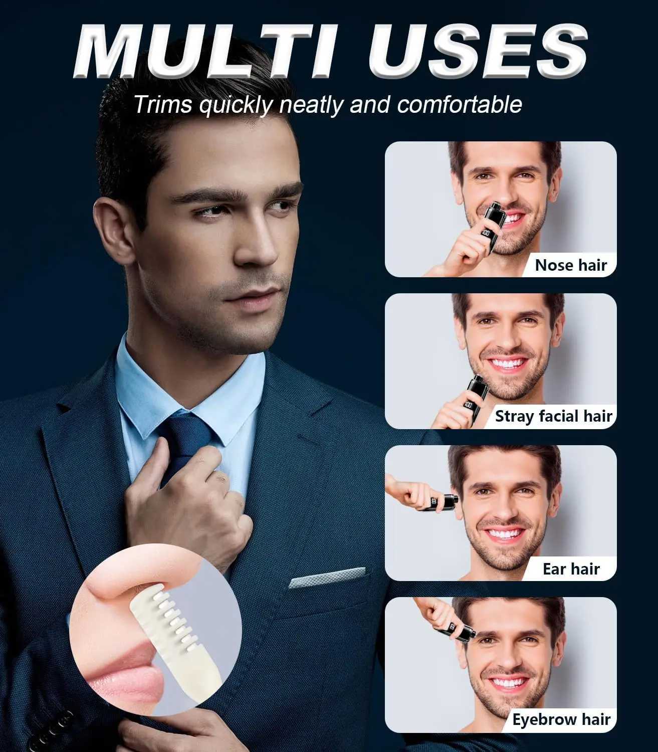 HIENA Nose Hair Trimmer Mini Pocket Hair Cutting Machine Electric Manual Cordless Razor For Men Wet Dry Eyebrow Beard Shaver M251030