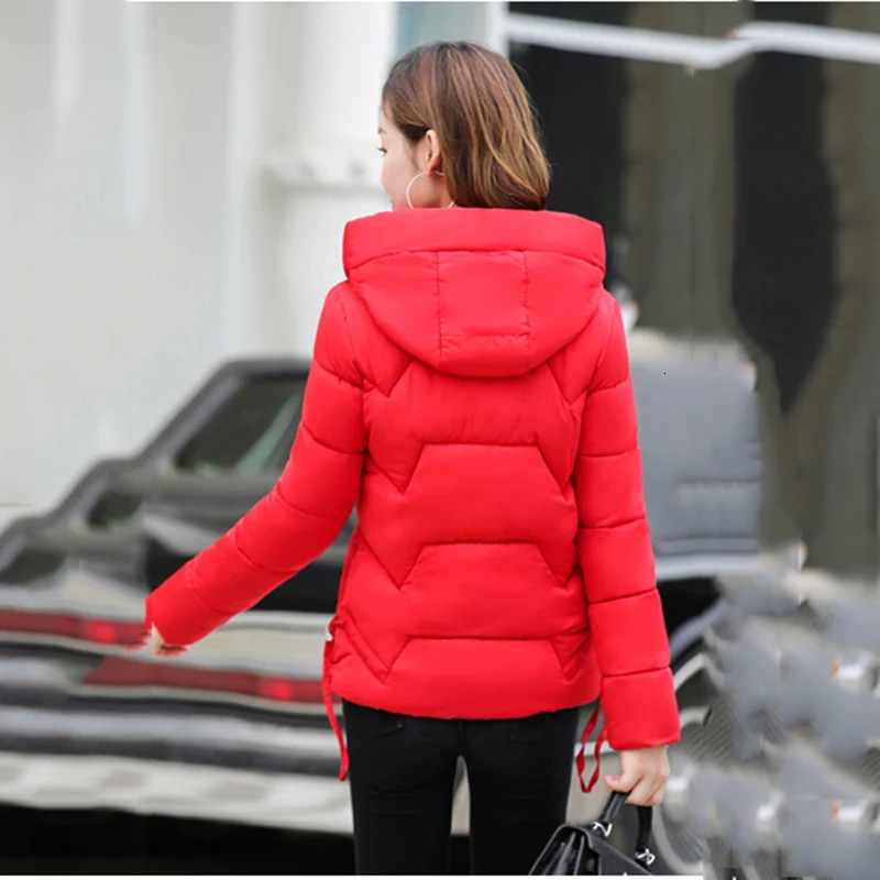 2024 Winter Jacket Women Parka Casual Basic Coat Hooded Thick Warm Parkas Cotton Padded Outwear Short s1289 251015