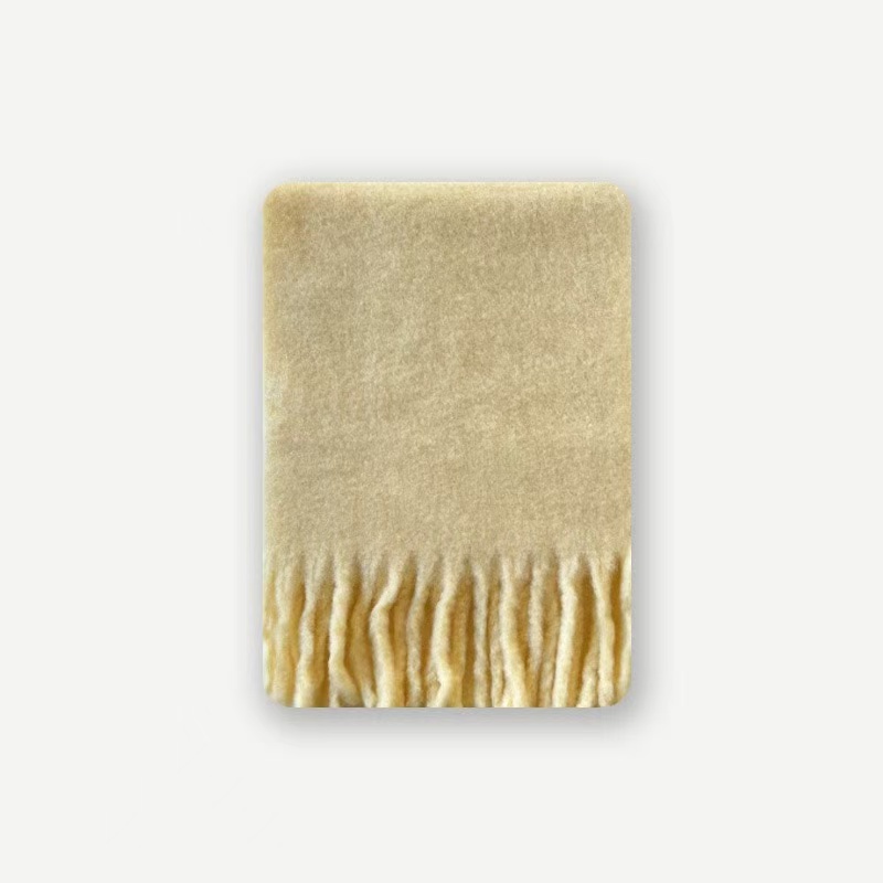 T2193 Wool Glacier Blue Solid Color Scarf for Women, Winter Atmosphere Iceland Blue Soft Neck Warmer