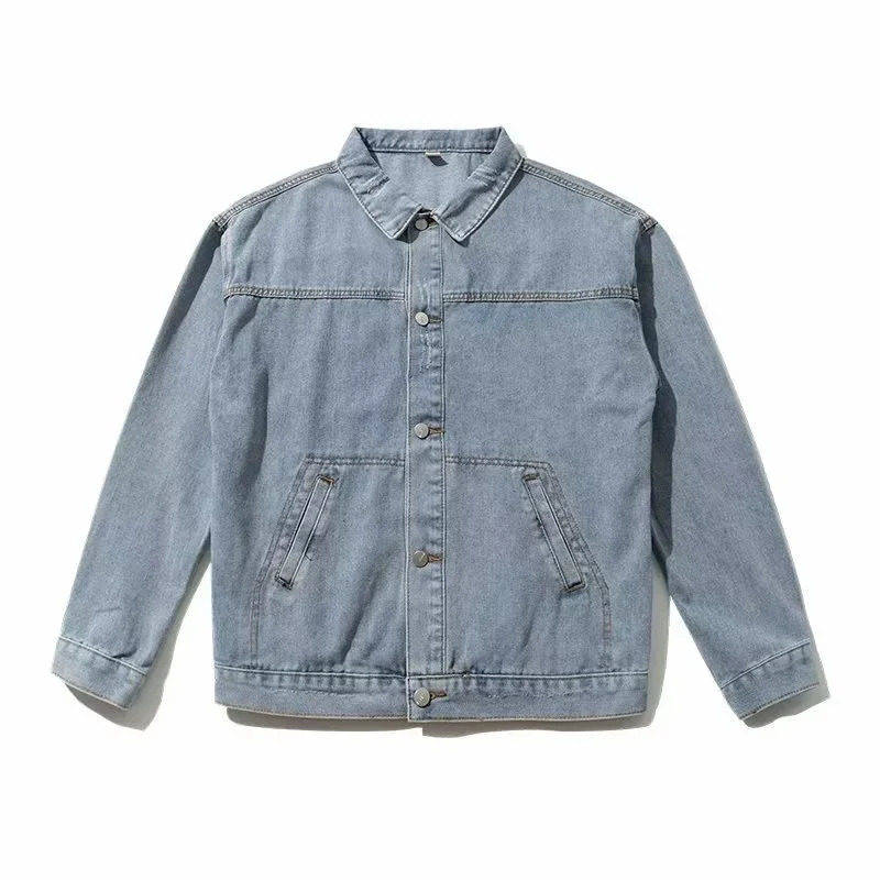 Spring Mens Singlebreasted Blue Denim Jacket Solid Color Retro Loose Outerwear Korean Fashion Jeans Jackets Y2K Streetwear 251016