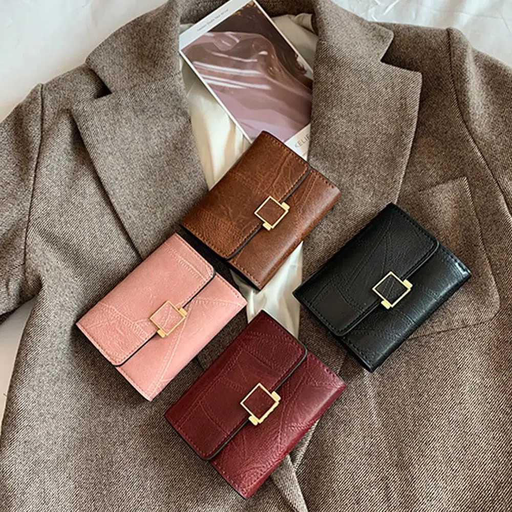 PU Leather Short Wallet Fi Small Purse Mtifunctial MtiCard Vintage Coin Purse Practical Mini Cluh Bag D251030