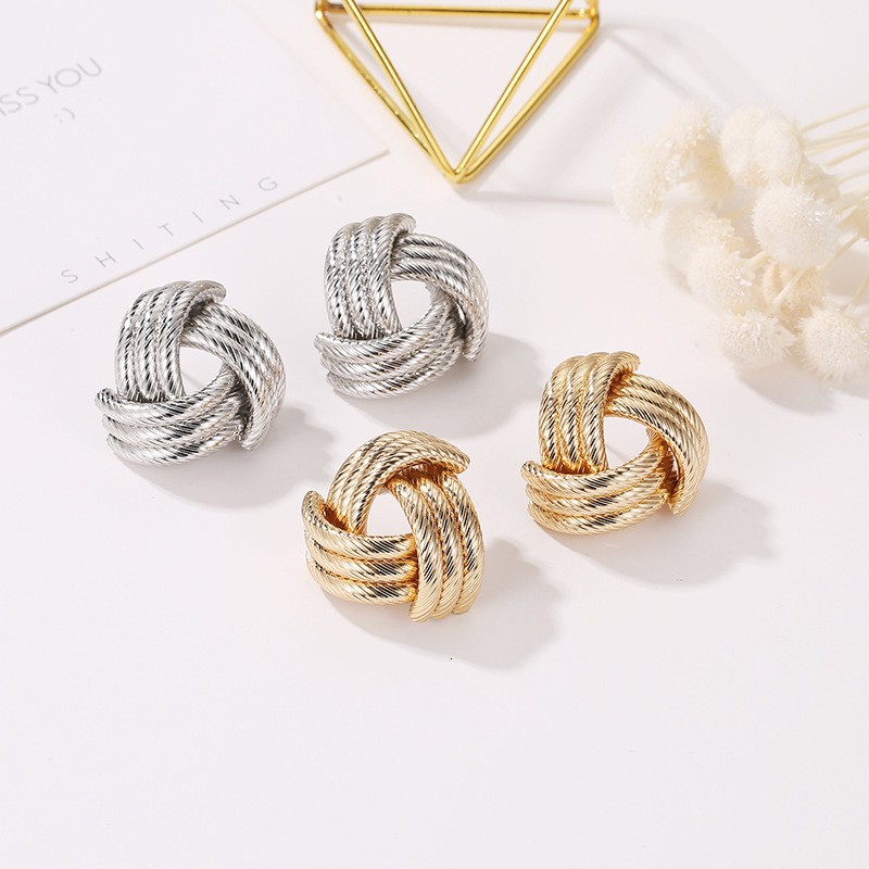 New Exaggerated Earrings Geometric Cross Alloy Pattern Studs Fashion Creative Accessories