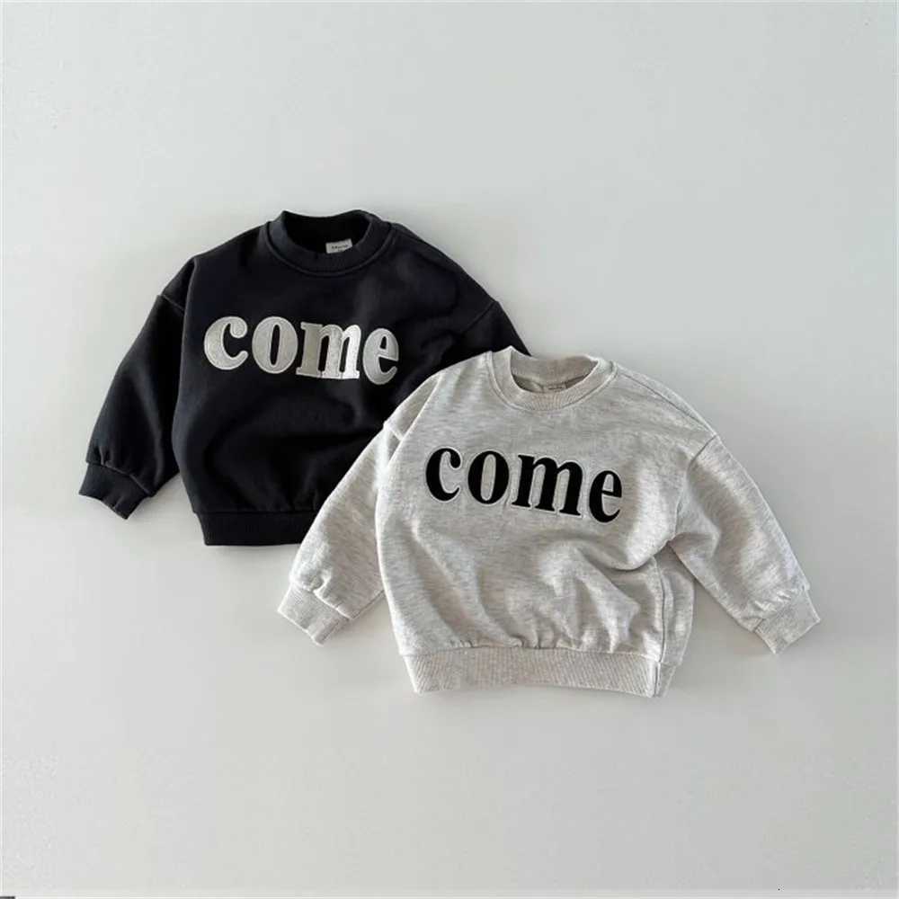 Ins Autumn New Children Long Sleeve Sweatshirt Fashion Letter Girls Casual Clothes Cotton Baby Boys Hoodies Kids Pullover TopsT251030