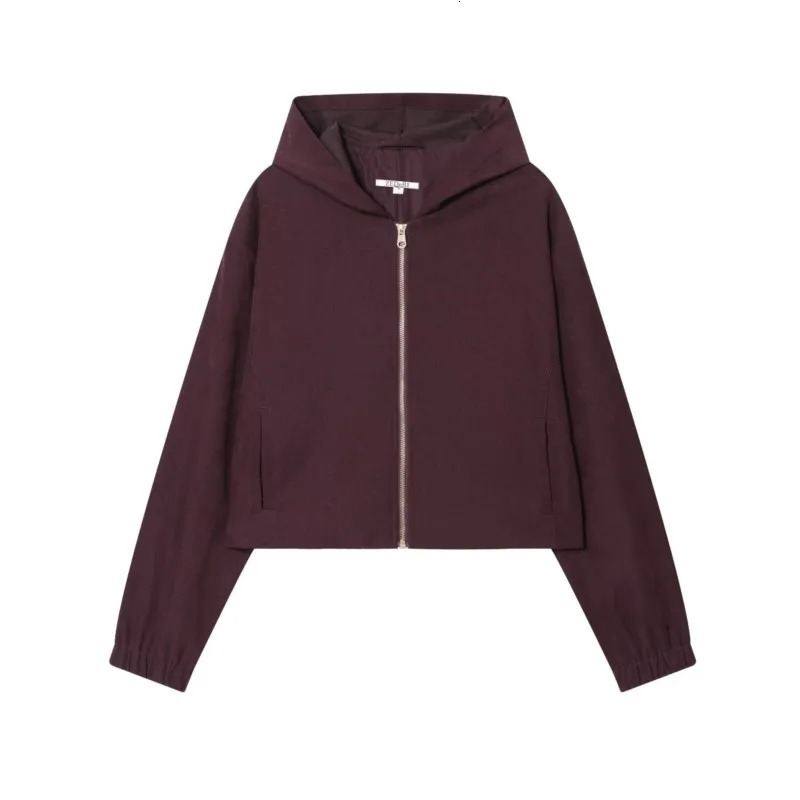 NERHEFZ Women Wide Leg Pants Set Hooded Zipper Pocket Bomber Jacket Drawstring High Waist Trousers Two Piece Set Women Outfits 251029