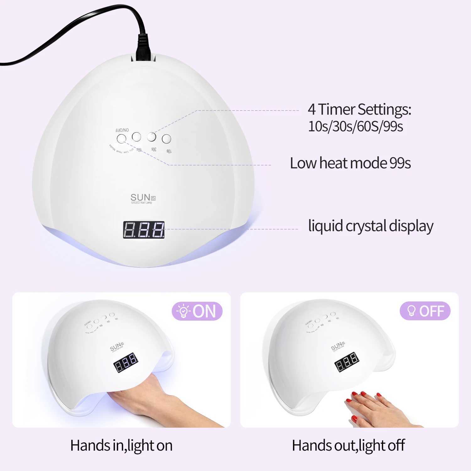 UV LED Nail Lamp 48W for Professional Saloon Fast Nail Gel Dryer With 4 Timers Automatic Sensor LCD Display L251030