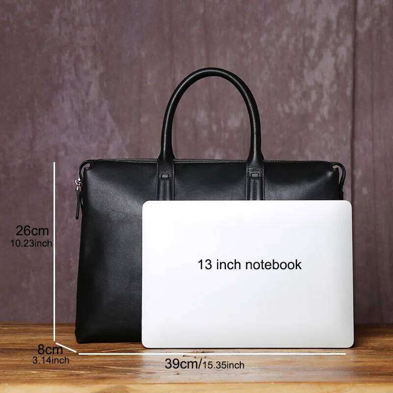 Designer bag 52 Fashionable Genuine Leather Men's Handbag Simple Horizontal Design Top Layer Cowhide Large Capacity Computer Bag