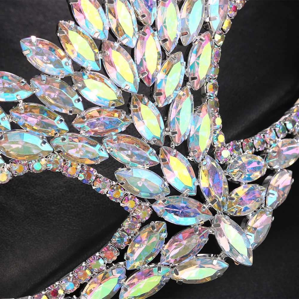 Stonefans Masquerade Mask for Crystal Venetian Party Decor Mardi Gras Sexy Masks Costume Accessory for Women Halloween FashionW251029