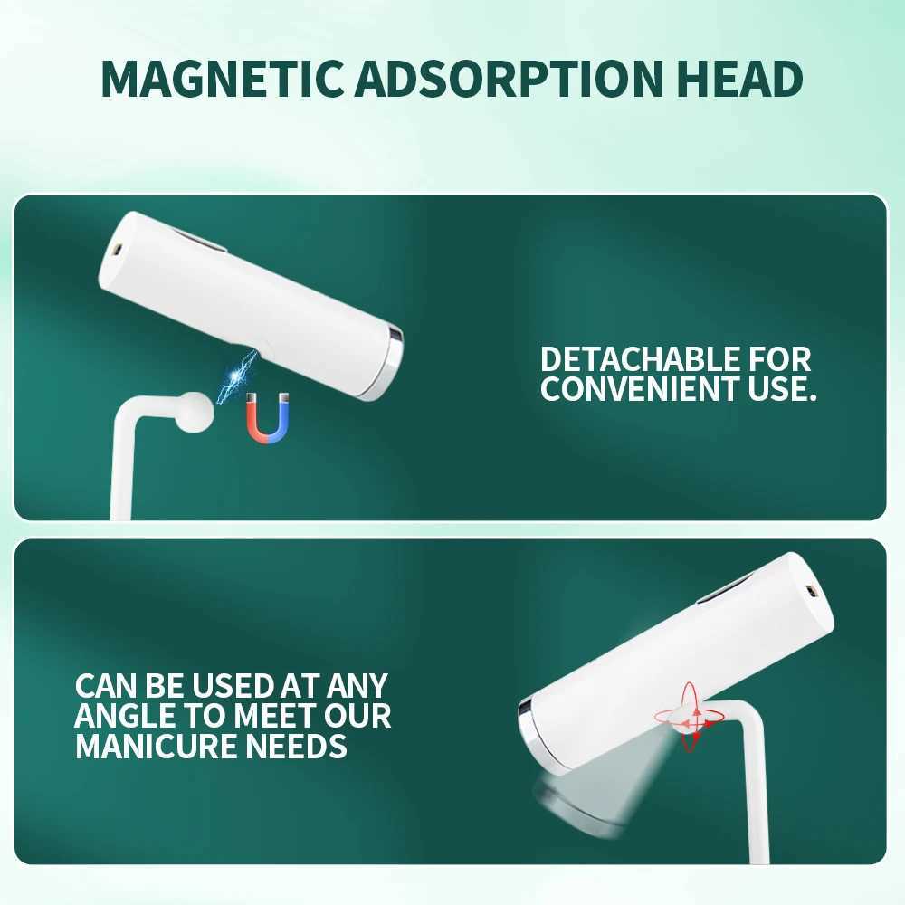 Nailpop Fast Gel Curing Lamp WhiteRed 1pcs Magnetic Stand 400mAh Battery Rechargeable 15 Days Use Portable UV Dryer False Nails L251030