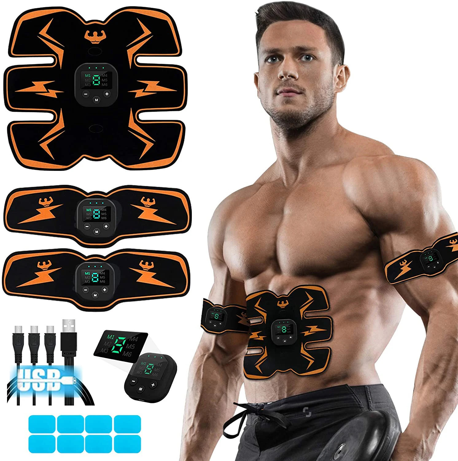 Smart EMS Wireless Muscle Stimulator Fitness Trainer Abdominal Training Electric Weight Loss Stickers Body Slimming Massager 251030