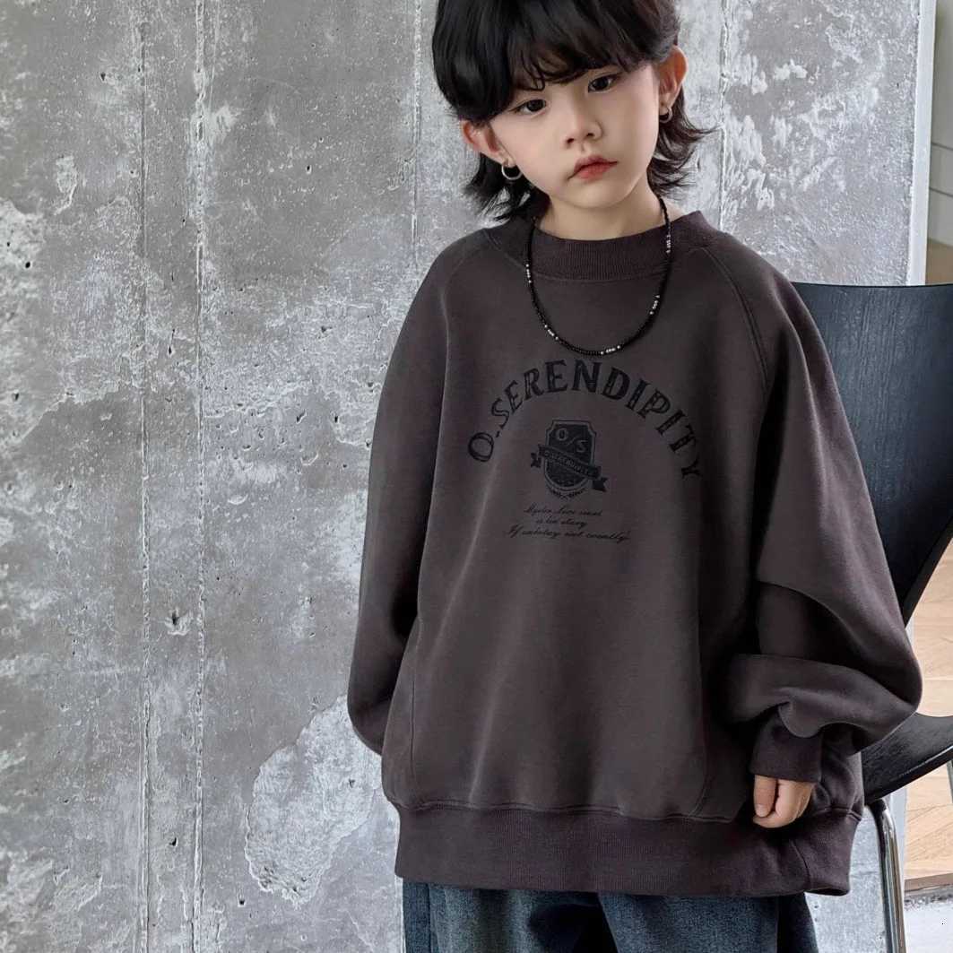 Winter New Letter Cartoon Printed Warm Top 2025 Children Clothing Boys Thickened Hoodie Loose Comfortable Versatile PulloversT251030