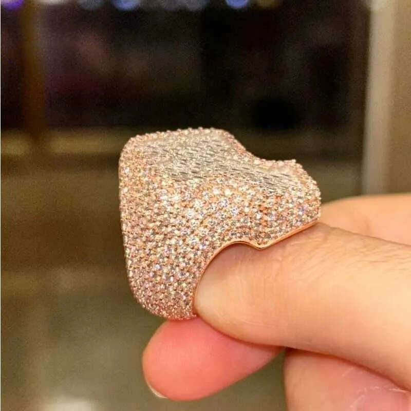 Designer Jewelry New design cross pinky jewelry top quality men sier iced out D-vvs1 dia moissanite hip hop ring