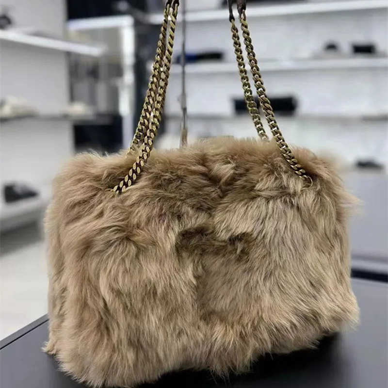 Chain singleshoulder handheld large bag MAO Tote largecapacity plush womens bag 2025 Autumn and Winter New style M251030
